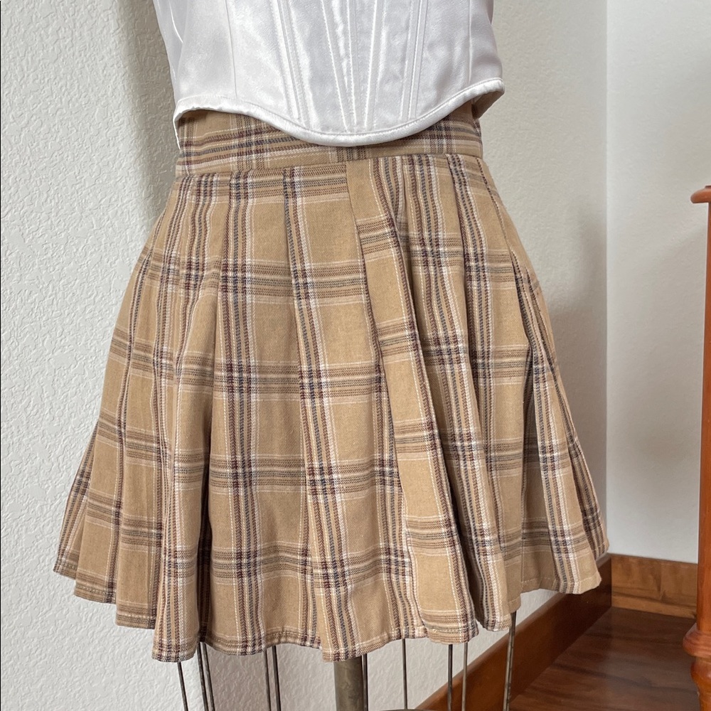 Plaid Tan Skirt